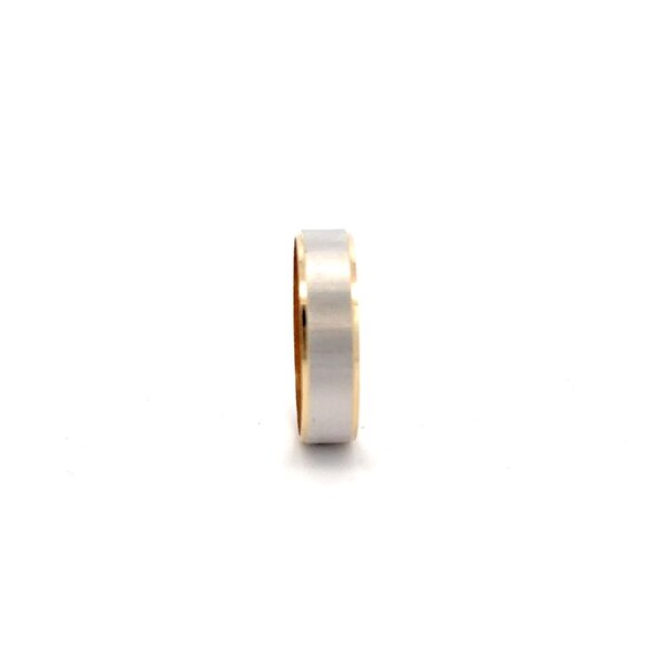 18K Gold Ring Wedding Band Two Tone Size 6.25 Size 7